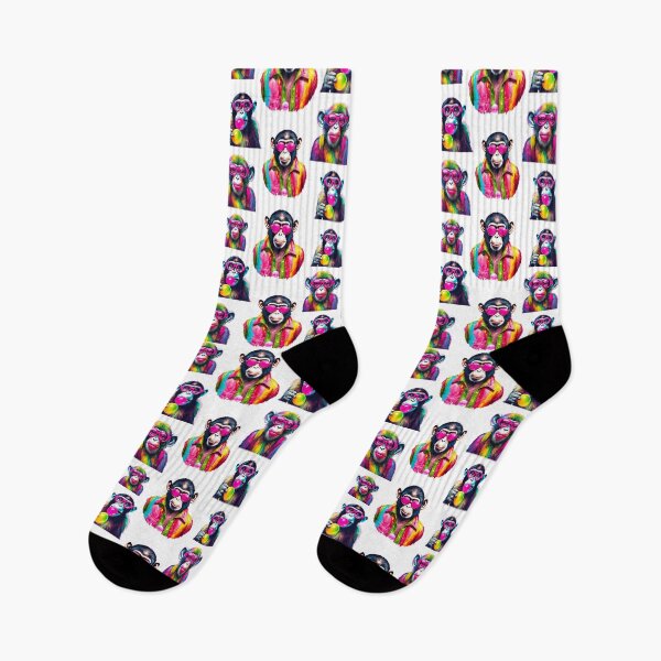 Item preview, Monkey in Technicolor Glasses Pattern 3 designed and sold by Tom-Johnson.