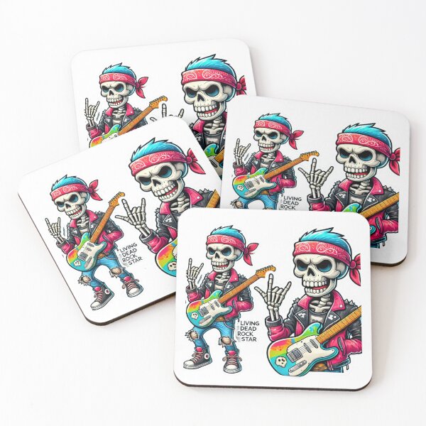 Item preview, Living Dead Rock Star - Skeleton with Guitar designed and sold by UA-t-shirts.