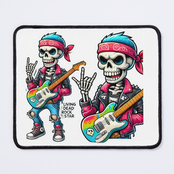 Item preview, Living Dead Rock Star - Skeleton with Guitar designed and sold by UA-t-shirts.
