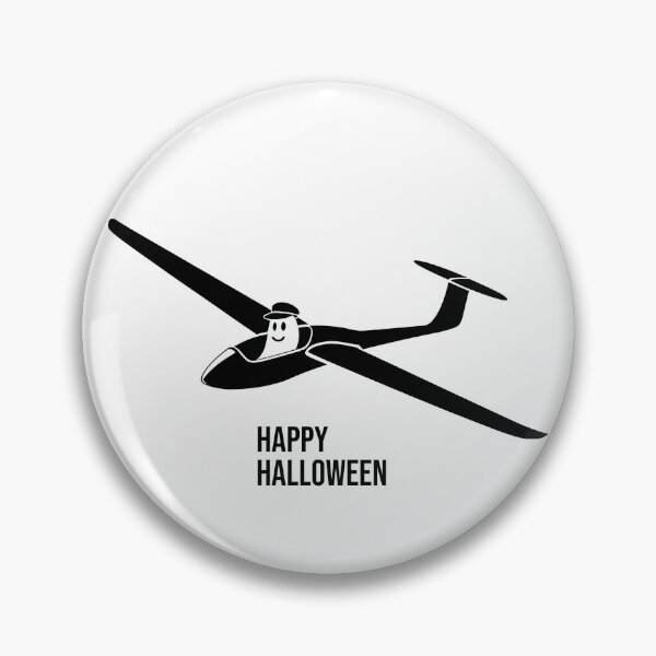 Item preview, Happy Halloween Glider Plane Pilot Sailplane Biplane aerial floating soaring designed and sold by These_Prints.