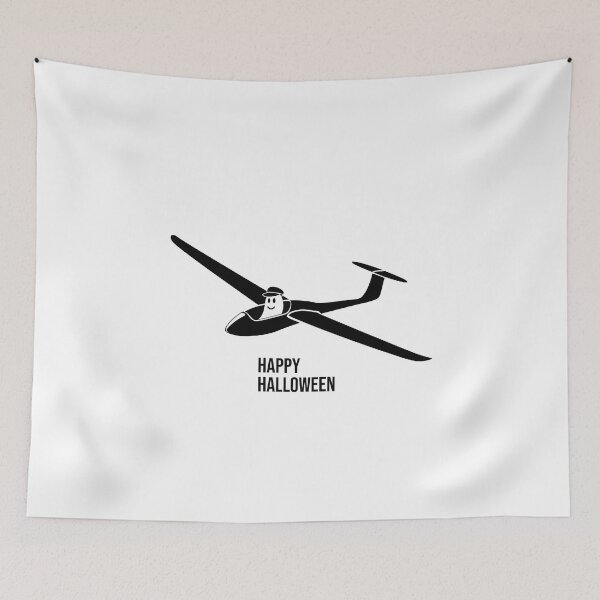 Item preview, Happy Halloween Glider Plane Pilot Sailplane Biplane aerial floating soaring designed and sold by These_Prints.