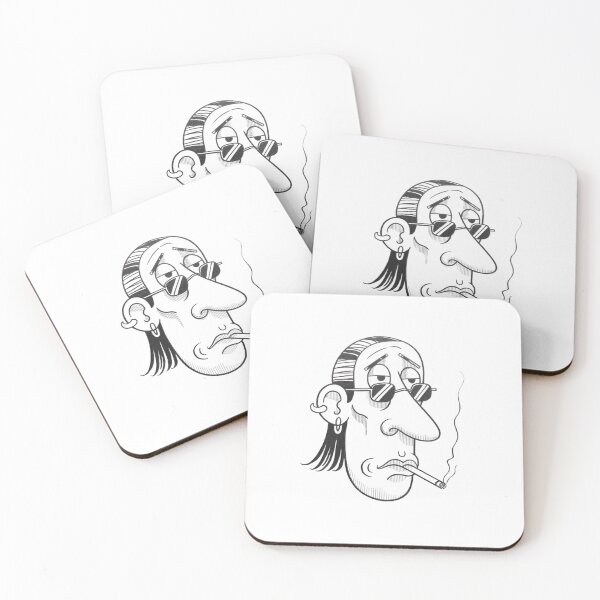 Item preview, Minimalist Cartoon Face with Pipe – Pencil Drawing Art designed and sold by Colorful-Garden.