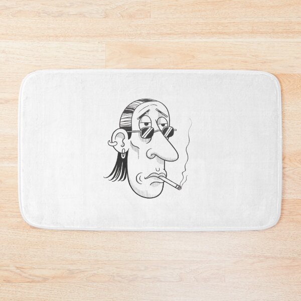 Item preview, Minimalist Cartoon Face with Pipe – Pencil Drawing Art designed and sold by Colorful-Garden.
