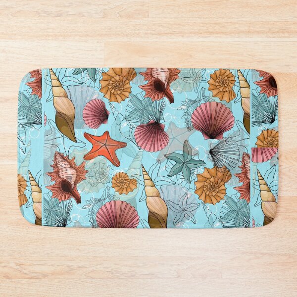 Item preview, marine theme, sea, background, beach, summer, ornament, underwater, starfish, shells designed and sold by Tetiana Pohurska.