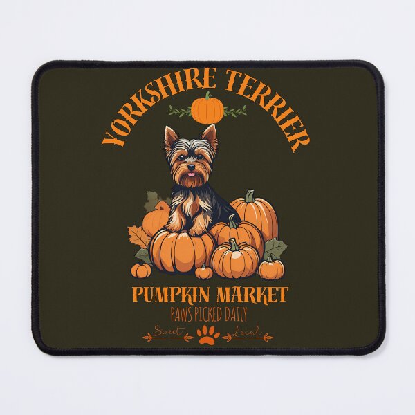 Item preview, Pumpkin Market:yorkshire terrier with Pumpkins and Seasonal Text designed and sold by GoodyPaws.