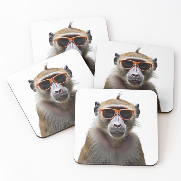 Item preview, Funny Baboon wearing sunglasses designed and sold by LazyOwlStore.