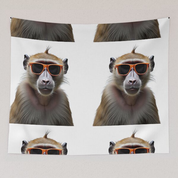 Item preview, Funny Baboon wearing sunglasses designed and sold by LazyOwlStore.