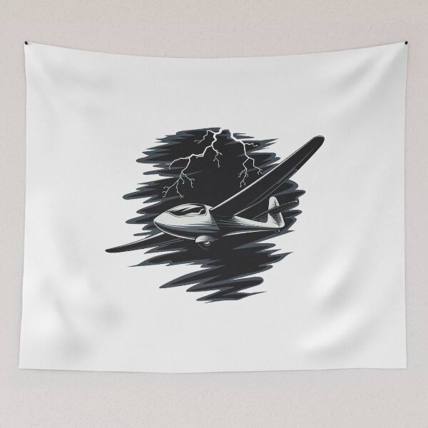 Item preview, Happy Halloween Glider Plane Pilot Sailplane Biplane aerial floating soaring designed and sold by These_Prints.