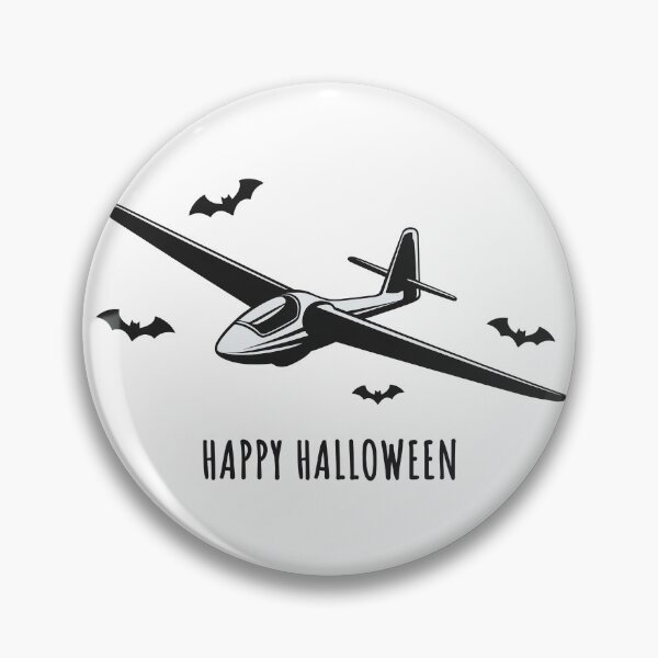 Item preview, Happy Halloween Glider Plane Pilot Sailplane Biplane aerial floating soaring designed and sold by These_Prints.