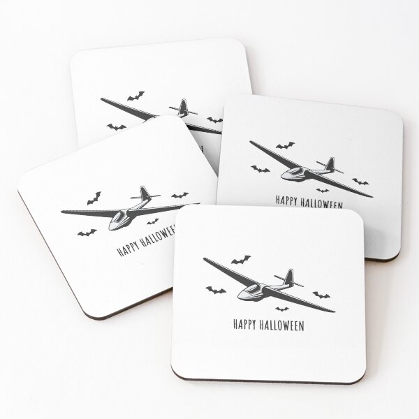Item preview, Happy Halloween Glider Plane Pilot Sailplane Biplane aerial floating soaring designed and sold by These_Prints.