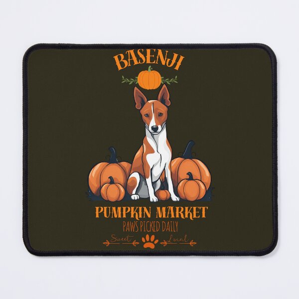 Item preview,  Pumpkin Market:basenji with Pumpkins and Seasonal Text designed and sold by GoodyPaws.