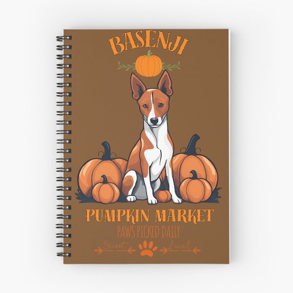 Item preview,  Pumpkin Market:basenji with Pumpkins and Seasonal Text designed and sold by GoodyPaws.