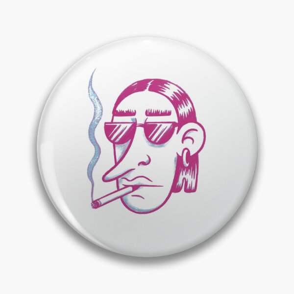 Item preview, Minimalist Cartoon Face with Pipe – Pencil Drawing Art designed and sold by Colorful-Garden.