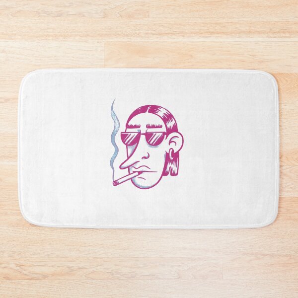 Item preview, Minimalist Cartoon Face with Pipe – Pencil Drawing Art designed and sold by Colorful-Garden.