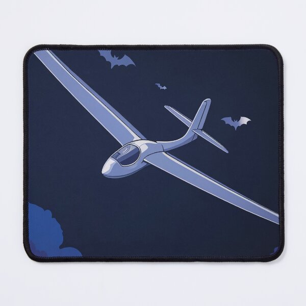 Item preview, Halloween Night with Bats Glider Plane Pilot Sailplane aerial floating soaring designed and sold by These_Prints.