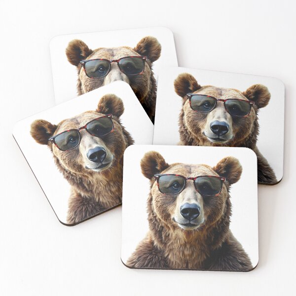 Item preview, Funny Bear wearing sunglasses designed and sold by LazyOwlStore.