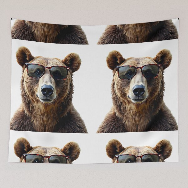 Item preview, Funny Bear wearing sunglasses designed and sold by LazyOwlStore.