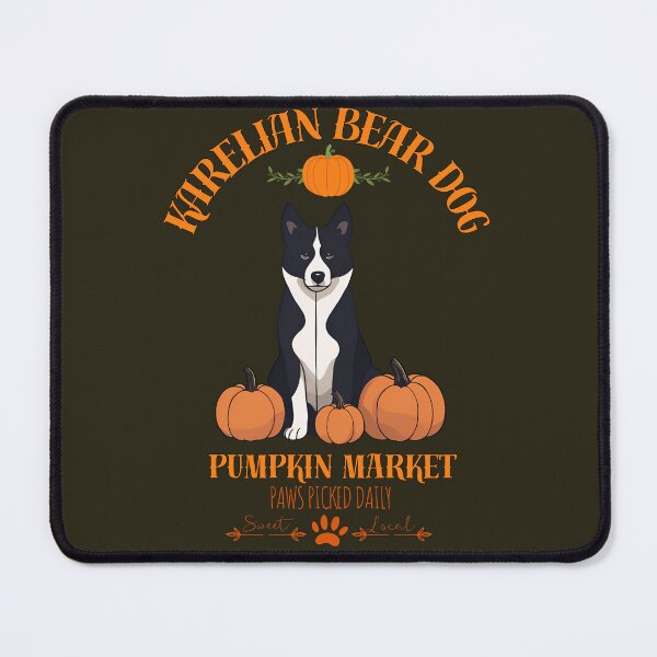Item preview, Pumpkin Market:karelian bear dog with Pumpkins and Seasonal Text designed and sold by GoodyPaws.