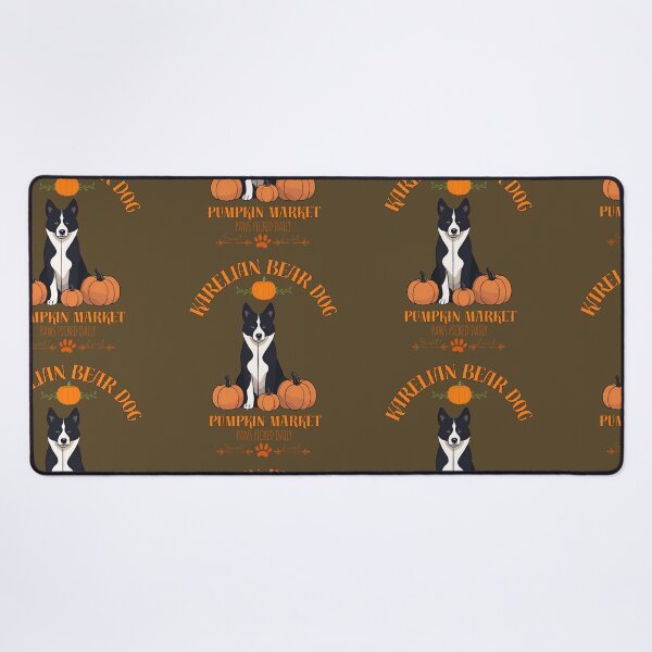 Item preview, Pumpkin Market:karelian bear dog with Pumpkins and Seasonal Text designed and sold by GoodyPaws.