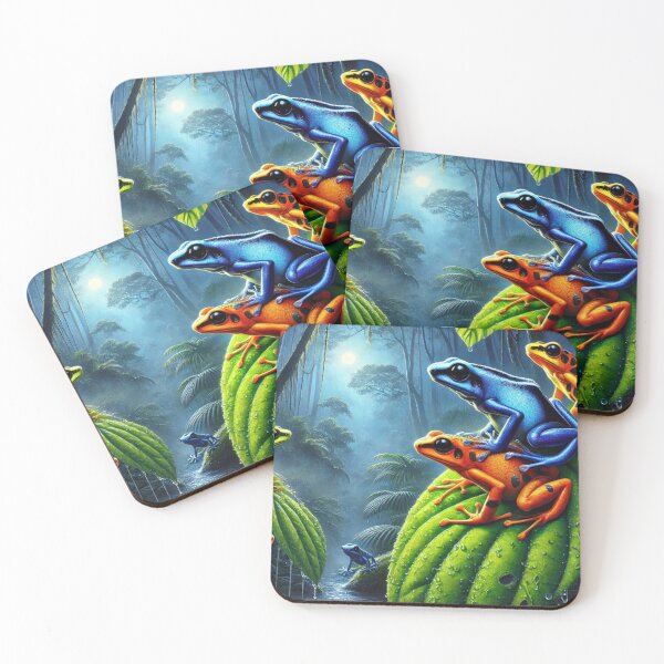 Item preview, Vibrant Amazon Dart Frogs Under Moonlight designed and sold by NocturnalNook.