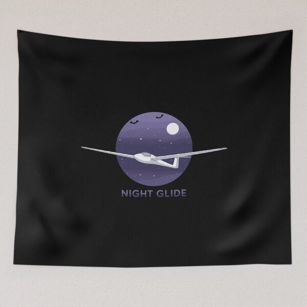 Item preview, Night Glide Halloween Glider Plane Pilot Sailplane aerial floating soaring designed and sold by These_Prints.