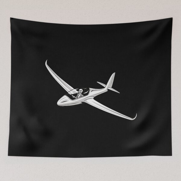 Item preview, Skeleton Pilot Halloween Glider Plane Pilot Sailplane aerial floating soaring designed and sold by These_Prints.