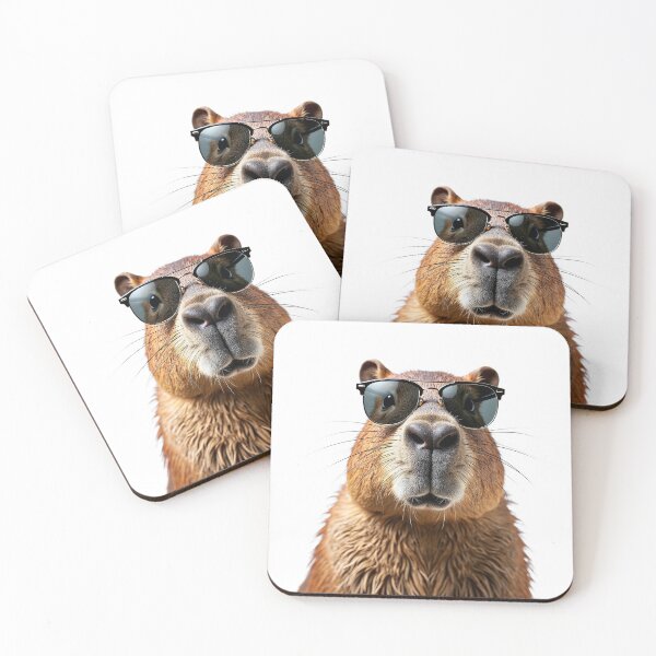 Item preview, Funny Capybara wearing sunglasses designed and sold by LazyOwlStore.