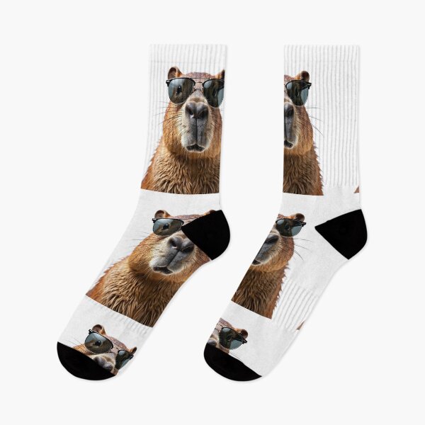 Item preview, Funny Capybara wearing sunglasses designed and sold by LazyOwlStore.