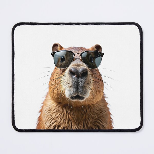 Item preview, Funny Capybara wearing sunglasses designed and sold by LazyOwlStore.