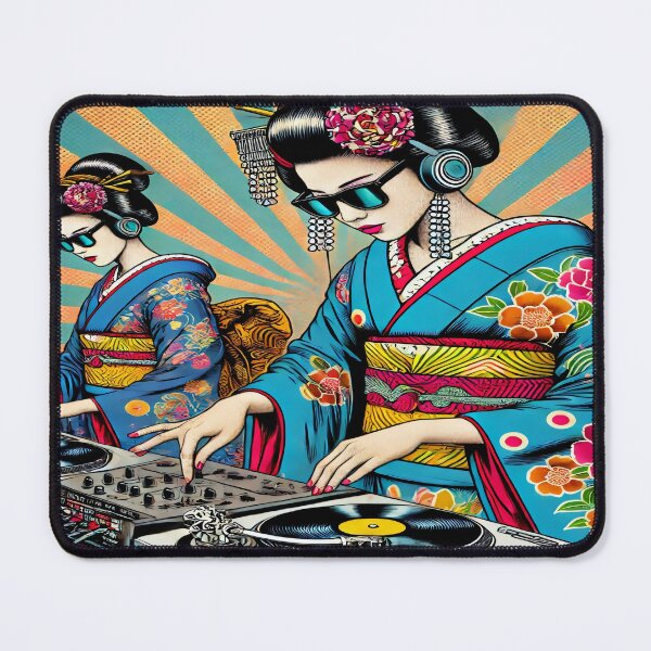 Pop Art Ukiyo-e Geisha DJ – Fusion of Tradition and Modern Beats