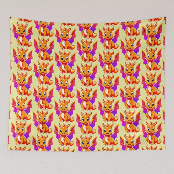 Item preview, The Joyful Baby Dragon illustration designed and sold by AgarutanPrint.