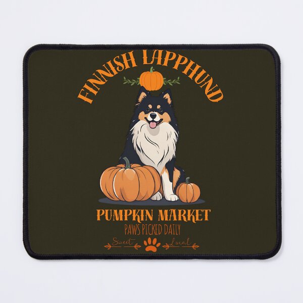 Item preview, Pumpkin Market:finnish lapphund with Pumpkins and Seasonal Text designed and sold by GoodyPaws.