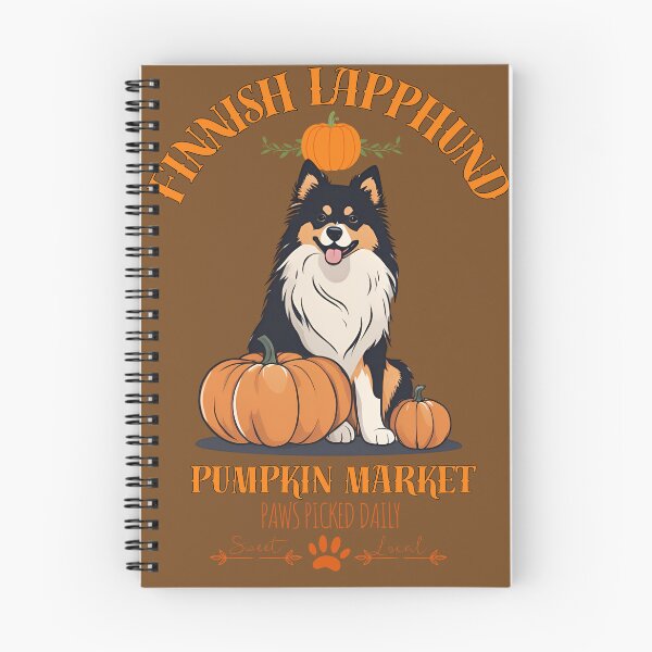 Item preview, Pumpkin Market:finnish lapphund with Pumpkins and Seasonal Text designed and sold by GoodyPaws.