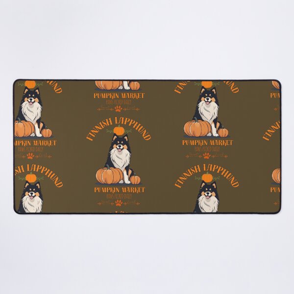 Item preview, Pumpkin Market:finnish lapphund with Pumpkins and Seasonal Text designed and sold by GoodyPaws.
