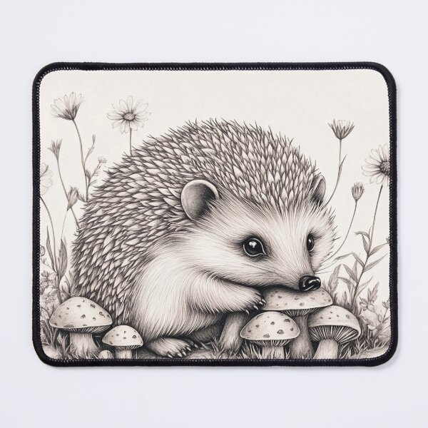 Artikelvorschau, Schwarz-weiße Igel-Bleistiftzeichnung entworfen und verkauft von Pencil-Art.