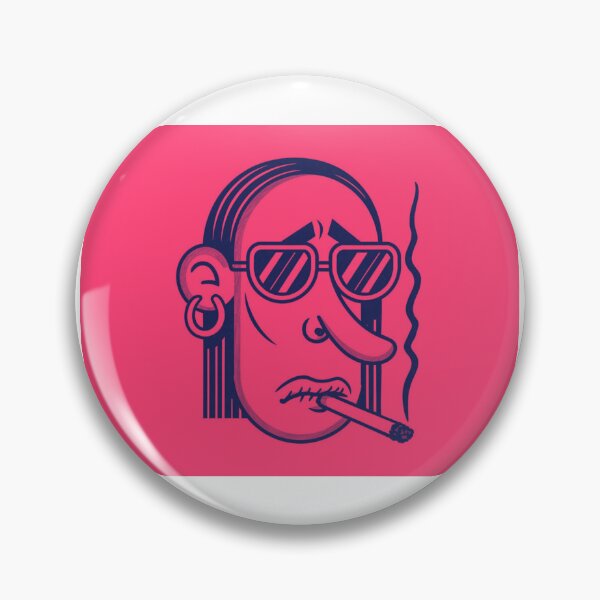 Item preview, Minimalist Cartoon Face with Pipe – Pencil Drawing Art designed and sold by Colorful-Garden.