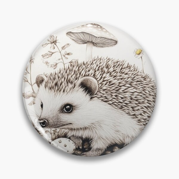 Artikelvorschau, Schwarz-weiße Igel-Bleistiftzeichnung entworfen und verkauft von Pencil-Art.