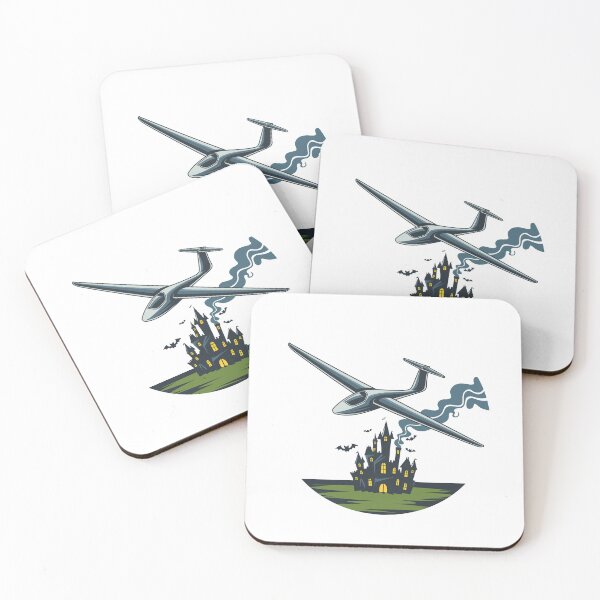 Item preview, Halloween Castle Glider Plane Pilot Sailplane Biplane aerial floating soaring designed and sold by These_Prints.