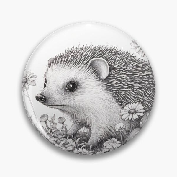 Artikelvorschau, Schwarz-weiße Igel-Bleistiftzeichnung entworfen und verkauft von Pencil-Art.