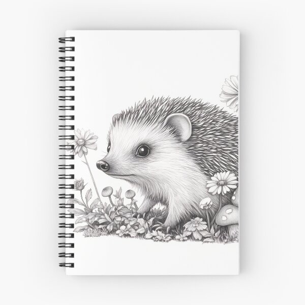 Artikelvorschau, Schwarz-weiße Igel-Bleistiftzeichnung entworfen und verkauft von Pencil-Art.