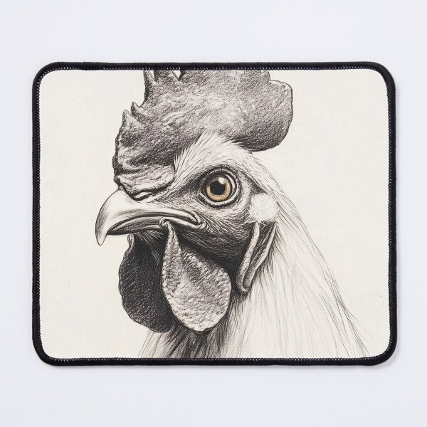 Item preview, Black and white chicken pencil drawing designed and sold by Pencil-Art.