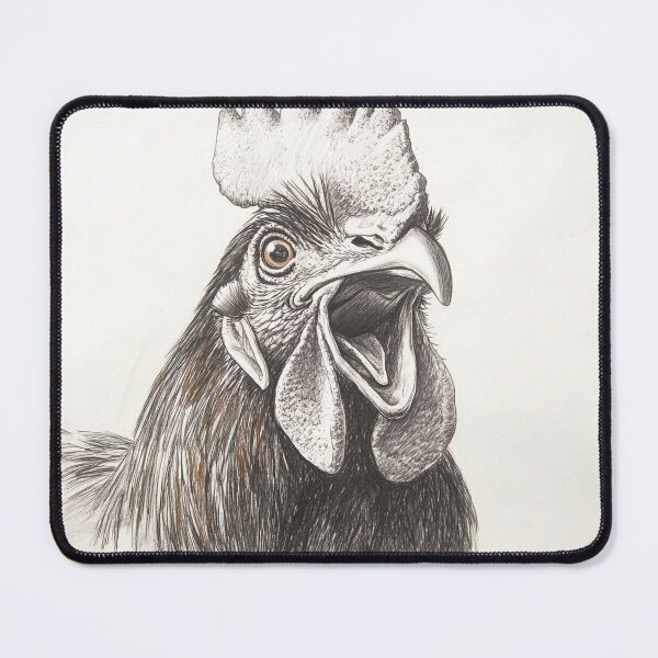 Item preview, Black and white chicken pencil drawing designed and sold by Pencil-Art.