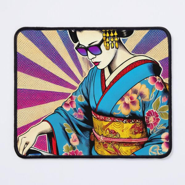 Item preview, Vibrant Geisha DJ – Where Tradition Dances with Modern Beats designed and sold by SakuraJapanArt.
