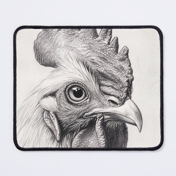 Item preview, Black and white chicken pencil drawing designed and sold by Pencil-Art.