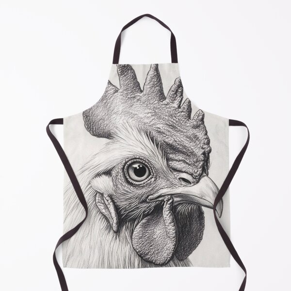 Item preview, Black and white chicken pencil drawing designed and sold by Pencil-Art.
