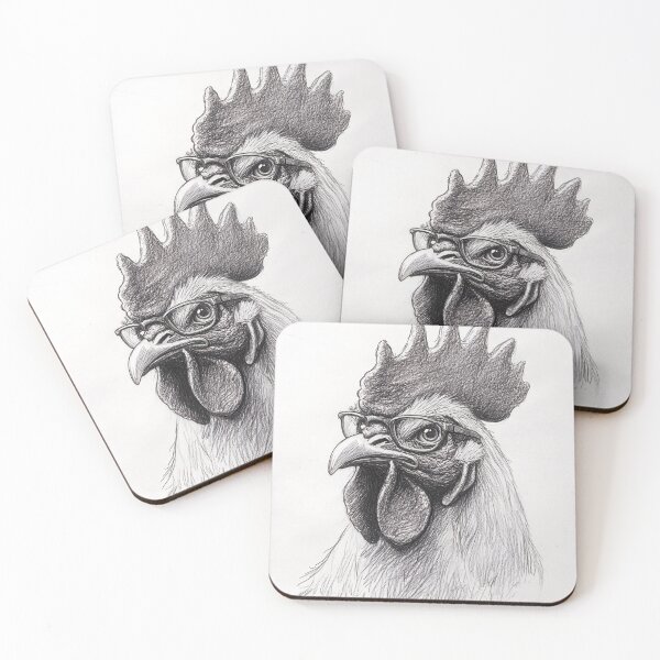 Item preview, Black and white chicken pencil drawing designed and sold by Pencil-Art.