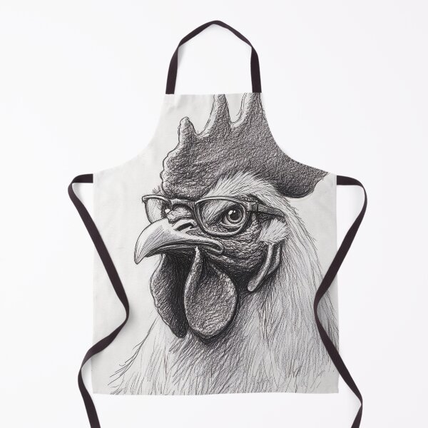 Item preview, Black and white chicken pencil drawing designed and sold by Pencil-Art.