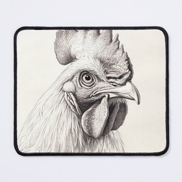Item preview, Black and white chicken pencil drawing designed and sold by Pencil-Art.