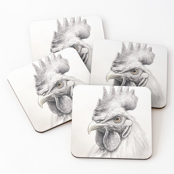 Item preview, Black and white chicken pencil drawing designed and sold by Pencil-Art.