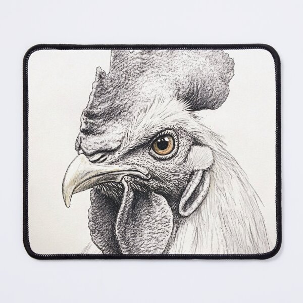 Item preview, Black and white chicken pencil drawing designed and sold by Pencil-Art.